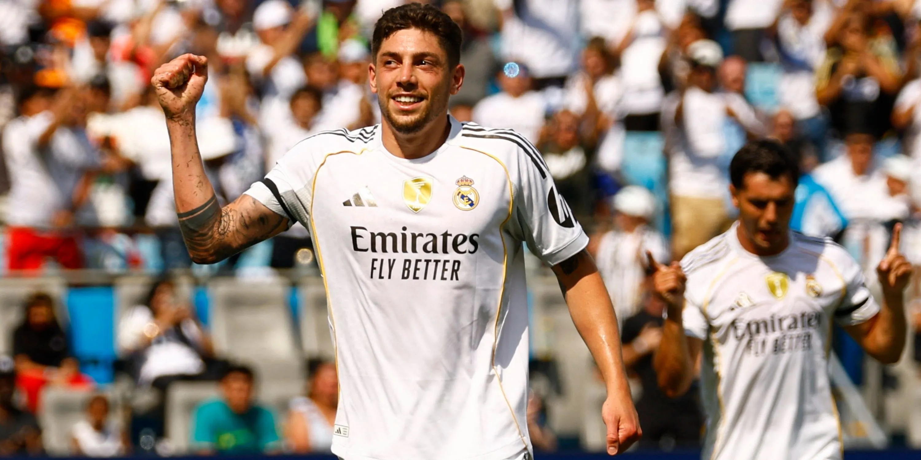 Federico Valverde ăn mừng bàn thắng tại trận chung kết Club World Cup